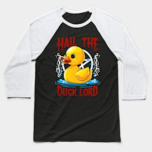 Hail the Duck Lord Pun Meme Men Women Funny Halloween Baseball T-Shirt